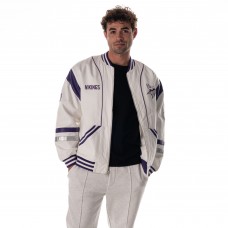 Unisex Minnesota Vikings The Wild Collective White Oversized Retro Full-Zip Jacket
