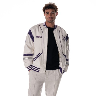 Unisex Minnesota Vikings The Wild Collective White Oversized Retro Full-Zip Jacket