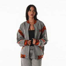 Unisex Cincinnati Bengals The Wild Collective Gray Oversized Retro Full-Zip Jacket Unisex Cincinnati Bengals The Wild Collective Gray Oversized Retro Full-Zip Jacket