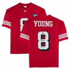 Steve Young San Francisco 49ers Autographed Fanatics Authentic Scarlet Mitchell & Ness 1994 Authentic Jersey with HOF 2005 Inscriptions