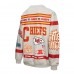 Kansas City Chiefs Mitchell & Ness Heather Gray All Over Print Vintage Fleece Crewneck Sweatshirt