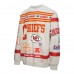 Kansas City Chiefs Mitchell & Ness Heather Gray All Over Print Vintage Fleece Crewneck Sweatshirt