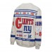 New York Giants Mitchell & Ness Heather Gray All Over Print Vintage Fleece Crewneck Sweatshirt