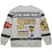 New Orleans Saints Mitchell & Ness Heather Gray All Over Print Vintage Fleece Crewneck Sweatshirt