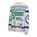 Seattle Seahawks Mitchell & Ness Heather Gray All Over Print Vintage Fleece Crewneck Sweatshirt