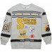 Кофта Pittsburgh Steelers Mitchell & Ness Heather Gray All Over Print Vintage Fleece Crewneck