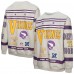 Minnesota Vikings Mitchell & Ness Heather Gray All Over Print Vintage Fleece Crewneck Sweatshirt