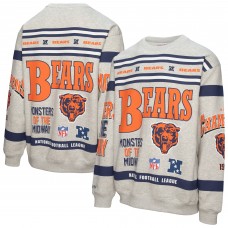 Кофта Chicago Bears Mitchell & Ness Heather Gray All Over Print Vintage Fleece Crewneck
