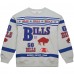 Кофта Buffalo Bills Mitchell & Ness Heather Gray All Over Print Vintage Fleece Crewneck