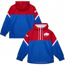 Buffalo Bills Mitchell & Ness Red/Royal Tie Breaker Vintage Logo Lightweight Anorak Half-Zip Windbreaker