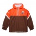 Cleveland Browns Mitchell & Ness Orange/Brown Tie Breaker Vintage Logo Lightweight Anorak Half-Zip Windbreaker