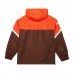 Cleveland Browns Mitchell & Ness Orange/Brown Tie Breaker Vintage Logo Lightweight Anorak Half-Zip Windbreaker