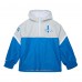 Detroit Lions Mitchell & Ness Silver/Blue Tie Breaker Vintage Logo Lightweight Anorak Half-Zip Windbreaker