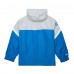 Detroit Lions Mitchell & Ness Silver/Blue Tie Breaker Vintage Logo Lightweight Anorak Half-Zip Windbreaker
