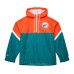 Miami Dolphins Mitchell & Ness Orange/Aqua Tie Breaker Vintage Logo Lightweight Anorak Half-Zip Windbreaker