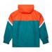 Miami Dolphins Mitchell & Ness Orange/Aqua Tie Breaker Vintage Logo Lightweight Anorak Half-Zip Windbreaker
