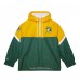 Green Bay Packers Mitchell & Ness Gold/Green Tie Breaker Vintage Logo Lightweight Anorak Half-Zip Windbreaker