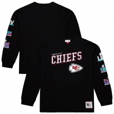 Kansas City Chiefs Mitchell & Ness Black Training Camp Vintage Logos Long Sleeve T-Shirt
