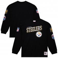 Футболка с длинным рукавом Pittsburgh Steelers Mitchell & Ness Black Training Camp Vintage Logos