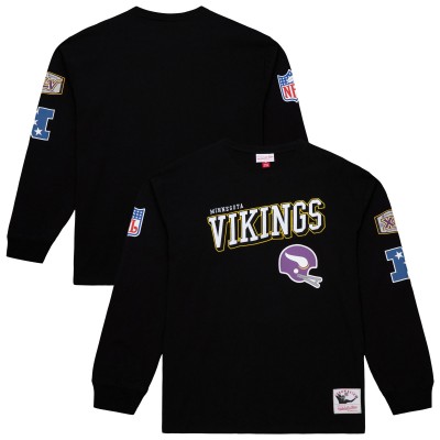 Minnesota Vikings Mitchell & Ness Black Training Camp Vintage Logos Long Sleeve T-Shirt