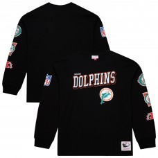 Miami Dolphins Mitchell & Ness Black Training Camp Vintage Logos Long Sleeve T-Shirt