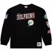 Miami Dolphins Mitchell & Ness Black Training Camp Vintage Logos Long Sleeve T-Shirt