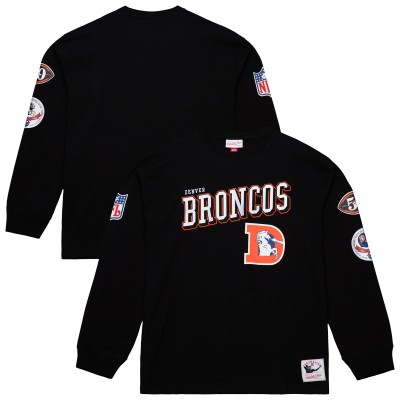 Футболка с длинным рукавом Denver Broncos Mitchell & Ness Black Training Camp Vintage Logos