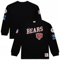 Футболка с длинным рукавом Chicago Bears Mitchell & Ness Black Training Camp Vintage Logos