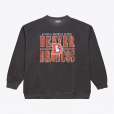 Denver Broncos Mitchell & Ness Black Downtown Crew Vintage Logo Sweatshirt Denver Broncos Mitchell & Ness Black Downtown Crew Vintage Logo Sweatshirt