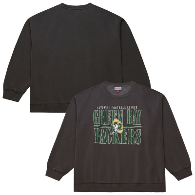 Кофта Green Bay Packers Mitchell & Ness Black Downtown Crew Vintage Logo