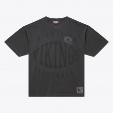 Minnesota Vikings Mitchell & Ness Black Downtown Collection Premium Vintage Logo T-Shirt