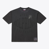 Miami Dolphins Mitchell & Ness Black Downtown Collection Premium Vintage Logo T-Shirt