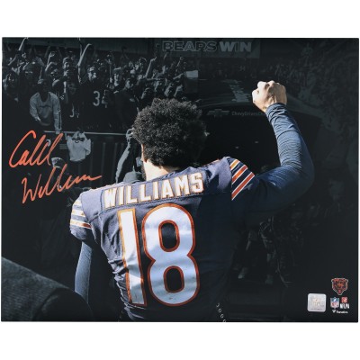 Caleb Williams Chicago Bears Autographed Fanatics Authentic 16 x 20 Tunnel Spotlight Photograph - Signed in Orange Ink