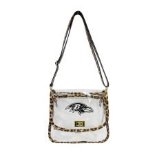 Baltimore Ravens Logo Brands Leopard Print Trim Clear Purse