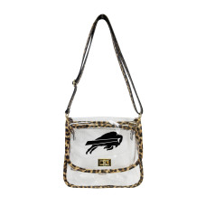 Buffalo Bills Logo Brands Leopard Print Trim Clear Purse