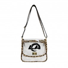 Los Angeles Rams Logo Brands Leopard Print Trim Clear Purse