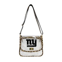 New York Giants Logo Brands Leopard Print Trim Clear Purse