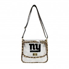 New York Giants Logo Brands Leopard Print Trim Clear Purse