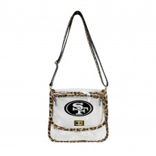 San Francisco 49ers Logo Brands Leopard Print Trim Clear Purse