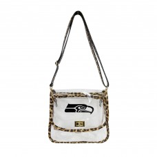 Seattle Seahawks Logo Brands Leopard Print Trim Clear Purse Seattle Seahawks Logo Brands Leopard Print Trim Clear Purse