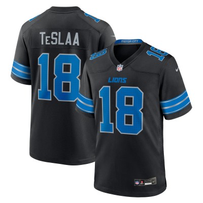 Джерси Detroit Lions Isaac TeSlaa Nike Black Alternate Game Player