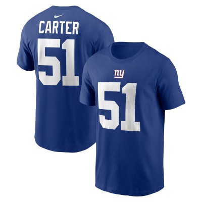 New York Giants Abdul Carter Nike Royal Name & Number T-Shirt