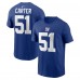New York Giants Abdul Carter Nike Royal Name & Number T-Shirt