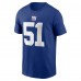 New York Giants Abdul Carter Nike Royal Name & Number T-Shirt