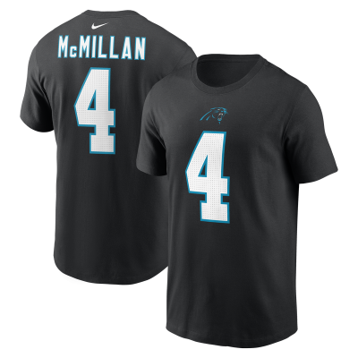 Футболка Carolina Panthers Tetairoa McMillan Nike Black Name & Number