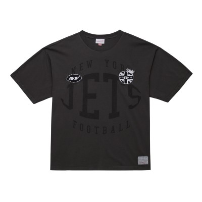 New York Jets Mitchell & Ness Black Jets In London Downtown Collection Premium T-Shirt