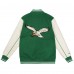 Подростковая Philadelphia Eagles Mitchell & Ness Kelly Green/Cream Full-Snap Varsity Jacket