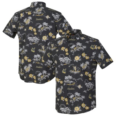 Pittsburgh Steelers Reyn Spooner Black Throwback Kekai Performance Button-Down Shirt