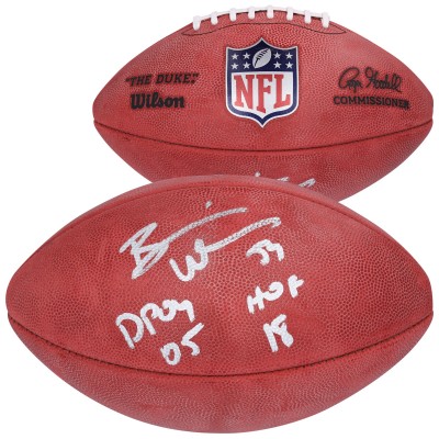 Brian Urlacher Chicago Bears Autographed Fanatics Authentic Wilson Duke Full Color Football with DPOY 05 & HOF 18 Inscriptions