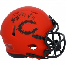 Brian Urlacher Chicago Bears Autographed Fanatics Authentic Riddell Rave Speed Mini Helmet with with HOF 18 Inscription